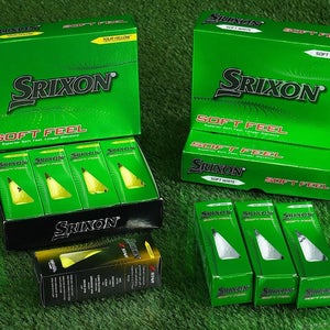 LOT OF 4 DOZEN 48 GOLF BALLS, SRIXON SOFT FEEL YELLOW / WHITE Z NEW IN SLEVES!