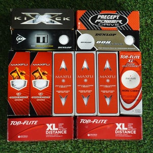 LOT OF 3 DOZEN 36 GOLF BALLS, DUNLOP MAXFLI TOP FLITE KICK+ WHITE NEW IN SLEVES!