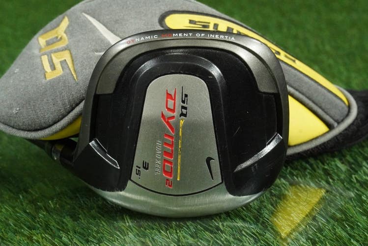 NIKE SQ DYMO 2 3 WOOD QUAD KEEL FAIRWAY STIFF GRAPHITE SHAFT RH 15 + HEADCOVER