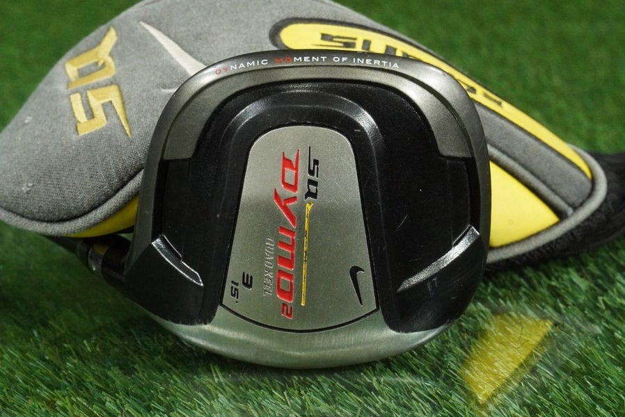 NIKE SQ DYMO 2 3 WOOD QUAD KEEL FAIRWAY STIFF GRAPHITE SHAFT RH 15 + HEADCOVER