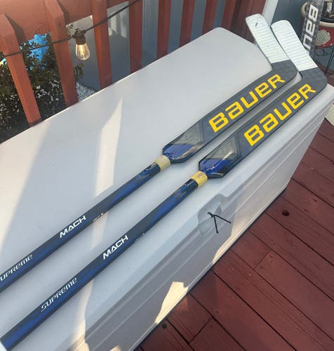 2 Pack Senior Bauer Supreme Mach Regular Goalie Stick 26" Paddle Pro Stock (New/Used)  pinta grip