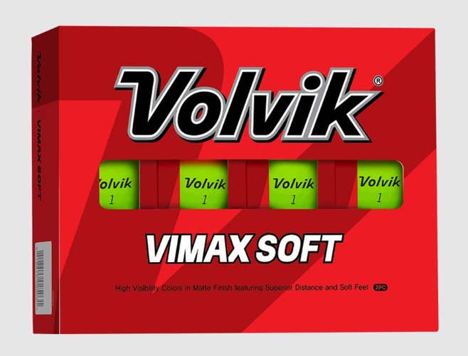 Volvik Vimax Soft Golf Balls (Matte Green, 2 Piece, 2023) 12pk 1DZ NEW