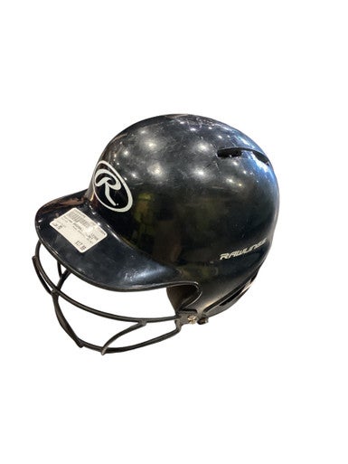 Used Rawlings BASEBALL HELMET Batting Helmet w/Mask Black MD 11884-S000053370
