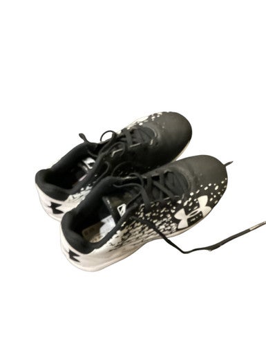 Used Under Armour WHT AND BLK BASEBALL CLEATS BB/SB Cleats Black Youth 13.0 11884-S000053487