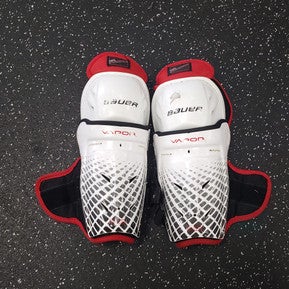 Used Bauer VAPOR Youth Shin Guards White 8" 11849-S000032317