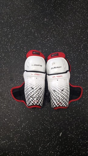 Used Bauer VAPOR Youth Shin Guards White 8" 11849-S000032317