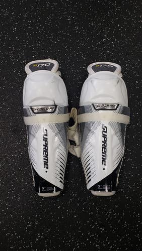 Used Bauer SUPREME Youth Shin Guards White 9" 11849-S000032318