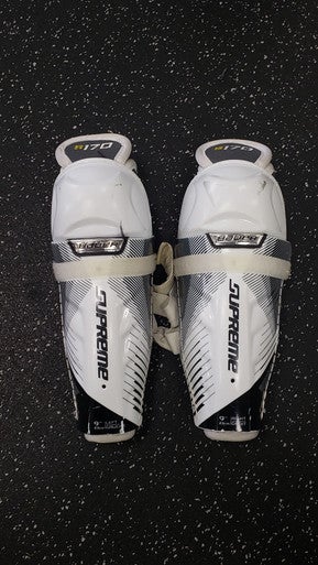 Used Bauer SUPREME Youth Shin Guards White 9" 11849-S000032318