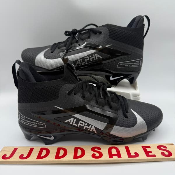Nike Alpha Menace 4 Elite Football Cleats Black Silver  display picture 2