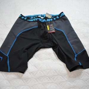 NEW - Under Armour Heat Gear Compression AirVent Slider Shorts, Black, Men's XL