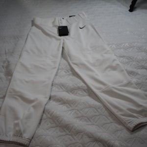 NEW - Nike AA9805 Vapor Pro Core Slim Fit Baseball Pants, White, Youth Large
