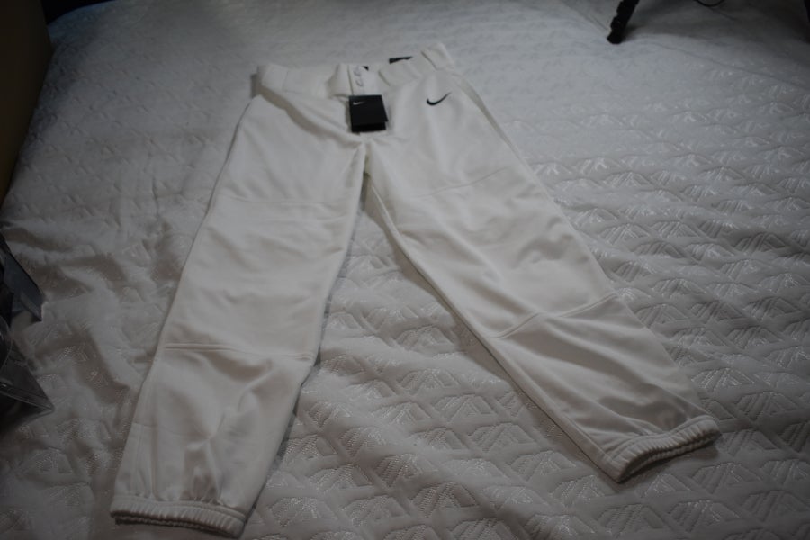 NEW - Nike AA9805 Vapor Pro Core Slim Fit Baseball Pants, White, Youth Large