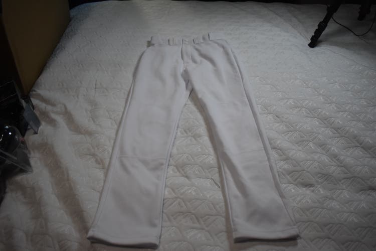 NEW - Easton Rival Solid Open Bottom Youth Baseball Pants, White, Youth Small (23-25)