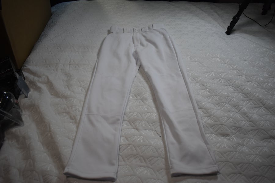 NEW - Easton Rival Solid Open Bottom Youth Baseball Pants, White, Youth Small (23-25)