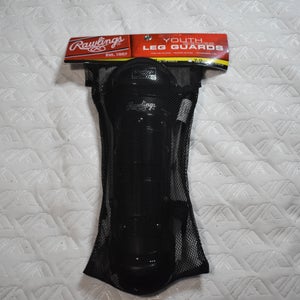 NEW - Rawlings Catcher's Leg Guard, Black, Youth Ages 5-7