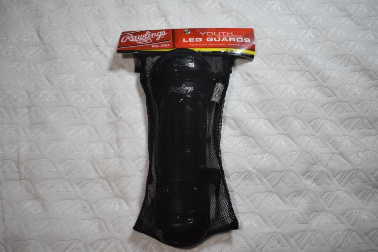 NEW - Rawlings Catcher's Leg Guard, Black, Youth Ages 5-7