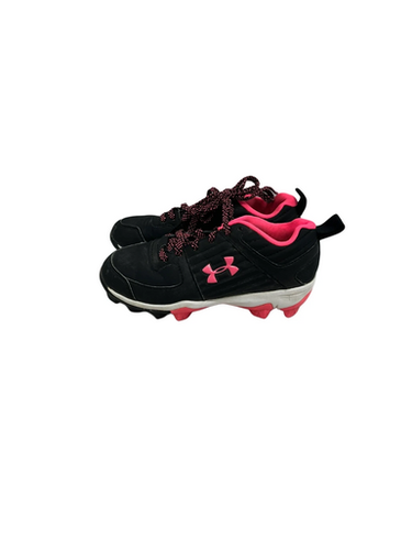 Used Under Armour LEADOFF BB/SB Cleats Black And Pink Youth 13.0 11692-S000142126