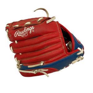 Used Rawlings PLAYER SERIES BB/SB Glove T-ball White/Royal/Red 9" 11692-S000142179