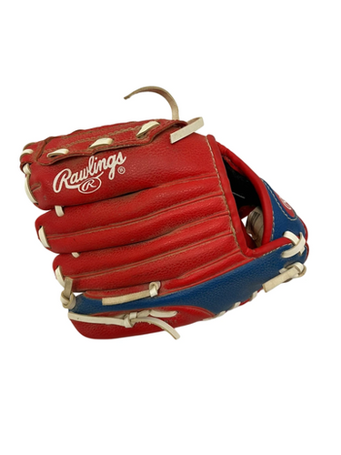 Used Rawlings PLAYER SERIES BB/SB Glove T-ball White/Royal/Red 9" 11692-S000142179