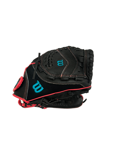 Used Wilson FLASH RH Throw Fastpitch Gloves Black 10" 11692-S000140567