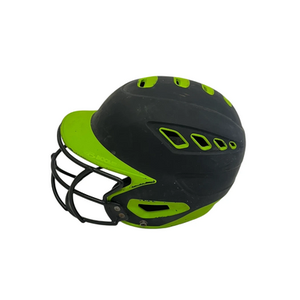 Used BoomBah BBH2 Batting Helmet w/Mask Black And Neon Green One Size 11692-S000139697