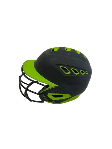 Used BoomBah BBH2 Batting Helmet w/Mask Black And Neon Green One Size 11692-S000139697
