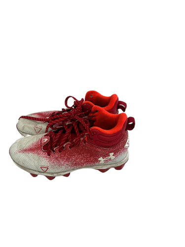 Used Under Armour SPOTLIGH FRANCHISE Jr FB Cleats Red And White Junior 04.5 11692-S000140261