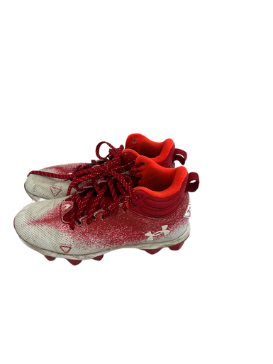 Used Under Armour SPOTLIGH FRANCHISE Jr FB Cleats Red And White Junior 04.5 11692-S000140261