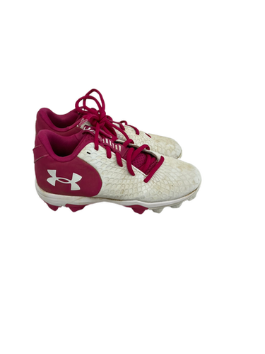 Used Under Armour GLYDE BB/SB Cleats Pink And White Junior 03.5 11692-S000140391
