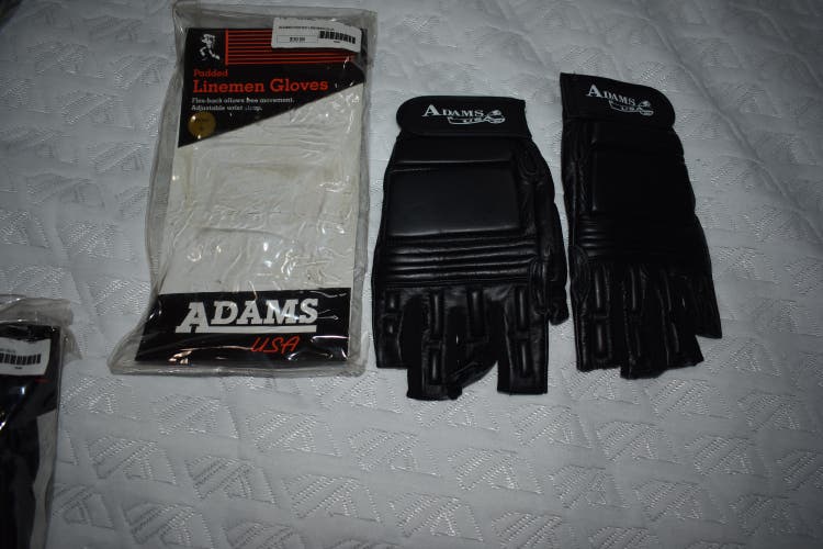 NEW - Adams Padded Linemen Football Gloves, Black, Men's Medium