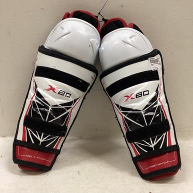 Used Bauer X80 VAPOR Junior Shin Guards White 12" 11725-S000490232