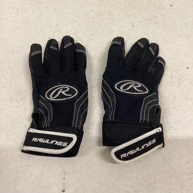 Used Rawlings BB/SB Batting Gloves Black MD 11725-S000492385