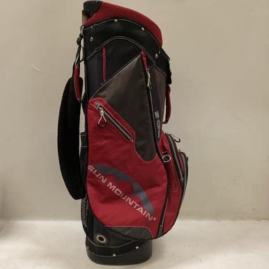 Used Sun Mtn S ONE Mens Cart Bag Black And Red 11725-S000492497