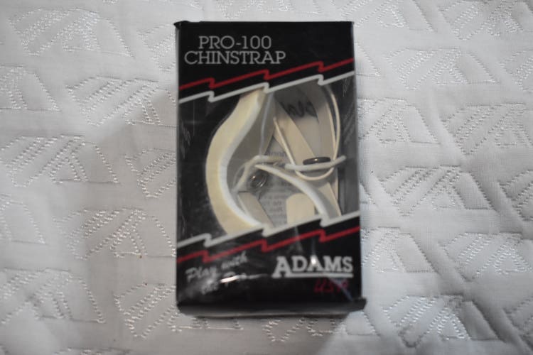 NEW - Adams Pro-100 4-S Helmet Chin Strap, Black/White (open box)