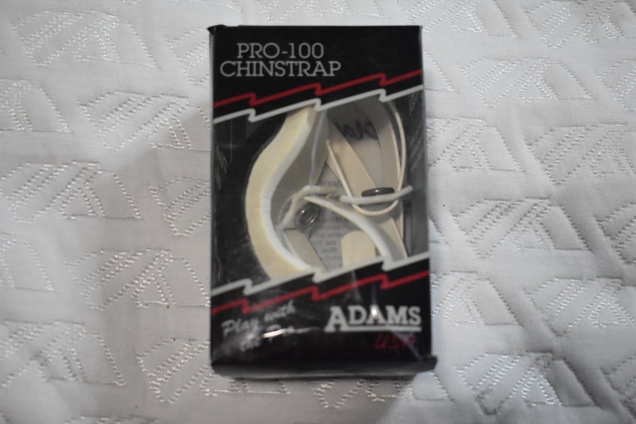 NEW - Adams Pro-100 4-S Helmet Chin Strap, Black/White (open box)