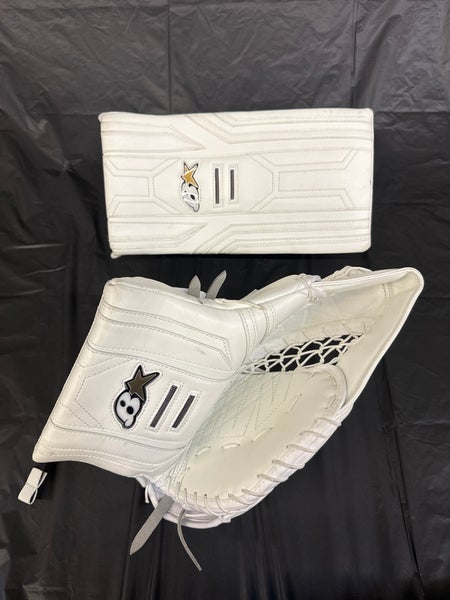 White Senior Brian's Optik X3 Goalie Gloves & Blockers Regular (Used)