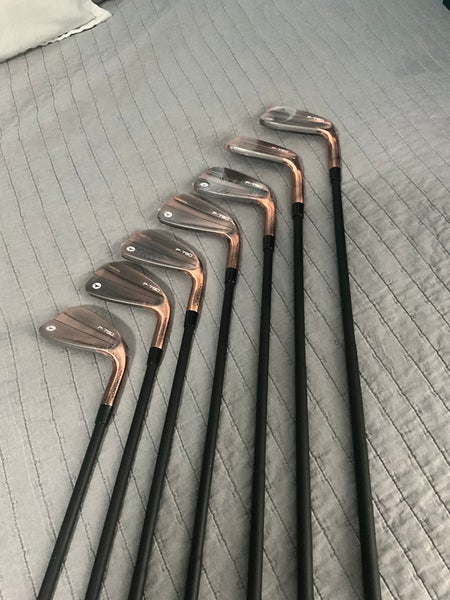 Men's 2023 TaylorMade P-790 Copper Right Handed Iron Set Stiff Flex Steel Shaft (New)