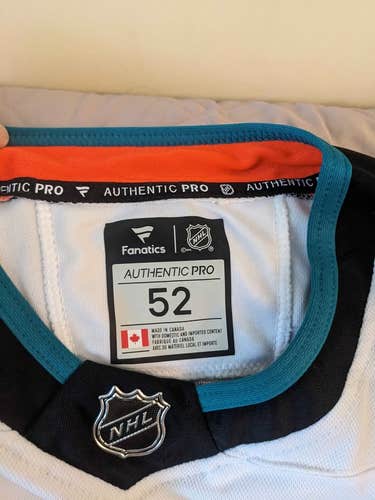 Macklin Celebrini Sharks away jersey size 52 replica