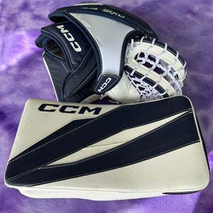 Blue Junior CCM Axis F5 Goalie Gloves & Blockers Regular (Used)
