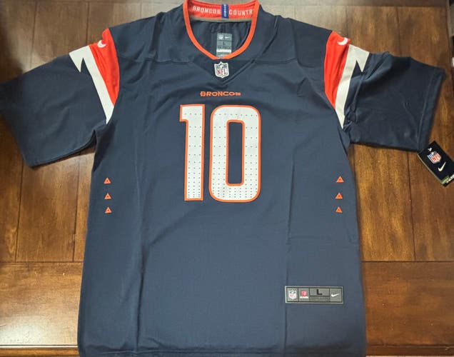 Denver Broncos Bo Nix #10 Adult Large Jersey Blue NWT