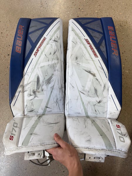 Large Junior Bauer Supreme S170 Goalie Leg Pads (Used)