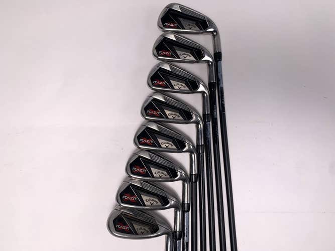 Callaway Razr X Iron Set 3-PW+SW 65g Senior Graphite Mens RH No 9 iron