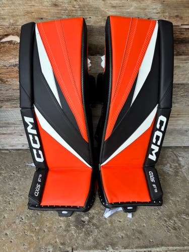 Orange 32" Intermediate CCM Axis F9 Goalie Leg Pads (Used)