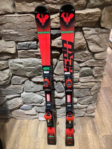 Rossignol Hero Athlete SL Pro 135 cm Racing Skis With Bindings Max Din 10 (Used)