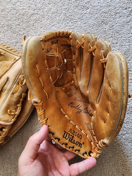 Lot Of 2 Wilson A2140 Bobby Bonds Vintage Baseball Gloves Right Hand Throw Mitt + Catchers Mask