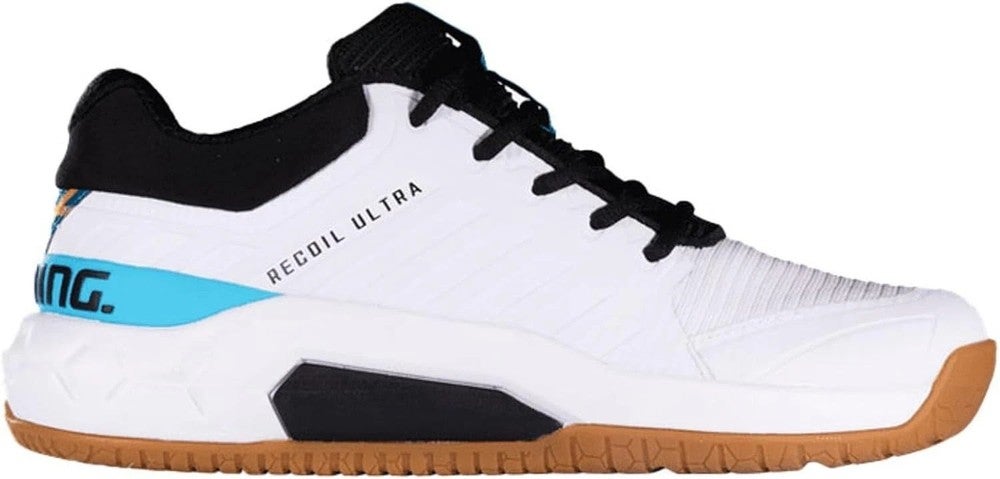 *NIB* MEN'S SALMING RECOIL ULTRA INDOOR / SQUASH (WHT/BLK/CYAN) #1233072-0707