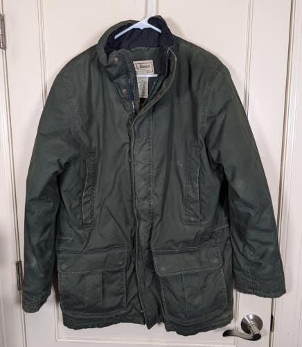 LL Bean Gore-Tex Green Canvas Full Zip Workwear Insulated Jacket Coat Men's M