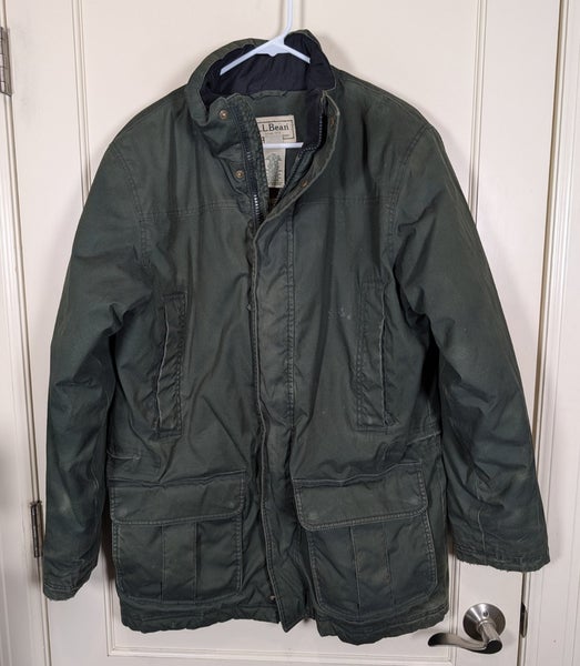 LL Bean Gore-Tex Green Canvas Full Zip Workwear Insulated Jacket Coat Men's M
