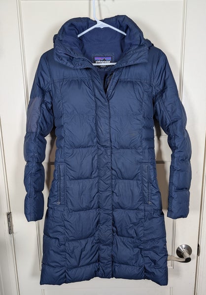 Patagonia Goose Down Puffer Jacket Womens Size: XS Full Zip Parka Navy Coat