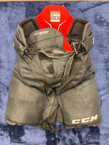 Black Junior Medium CCM JetSpeed FT485 Hockey Pants (Used)